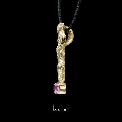 Kleiner Zweig — Gelbgold-Anhänger mit Amethyst