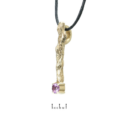 Kleiner Zweig — Gelbgold-Anhänger mit Amethyst