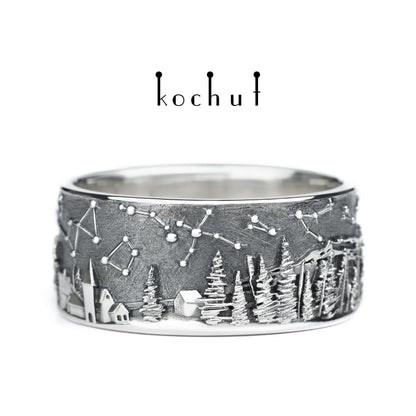 Nordisches Märchen — Ring aus oxidiertem Silber