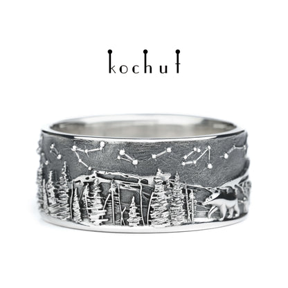 Nordisches Märchen — Ring aus oxidiertem Silber