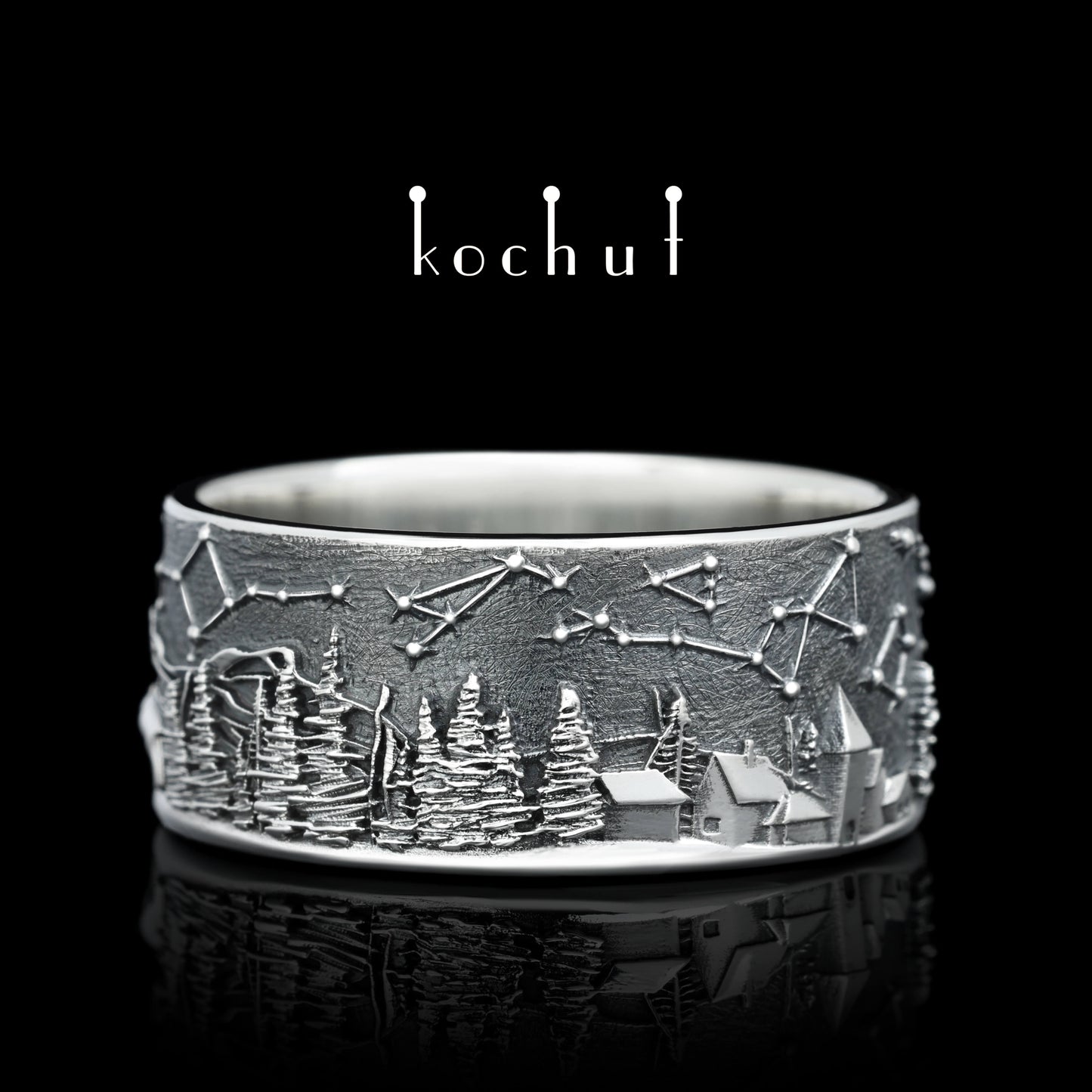 Nordisches Märchen — Ring aus oxidiertem Silber