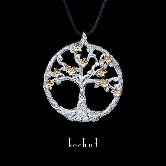 Blühender Baum — Anhänger aus Silber und Gold