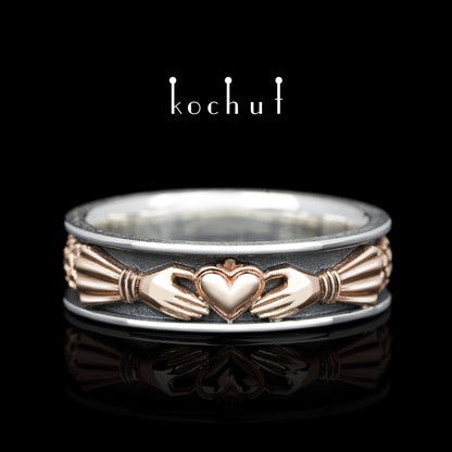 Herz des Marquist — Ring aus oxidiertem Silber und Rotgold