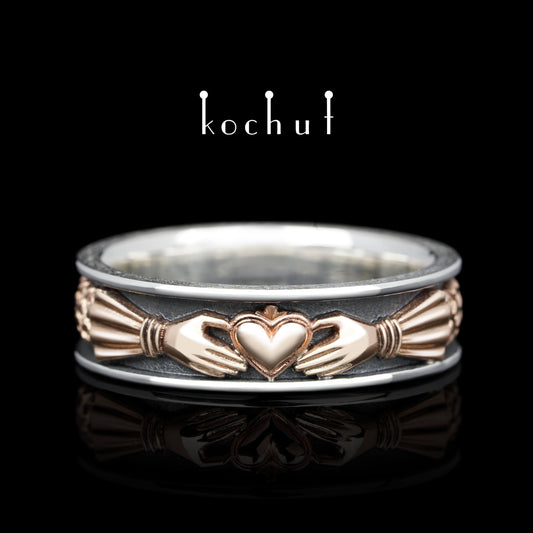 Herz des Marquist — Ring aus oxidiertem Silber und Rotgold