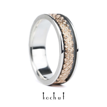 Herz des Marquist — Ring aus oxidiertem Silber und Rotgold