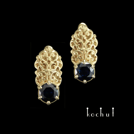 Duchess — Ohrringe aus Gelbgold mit Saphiren