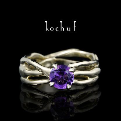 Mein Stern — ein Ring aus Weißgold mit Amethyst