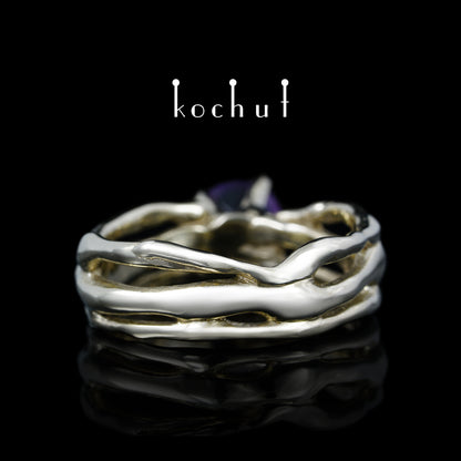 Mein Stern — ein Ring aus Weißgold mit Amethyst