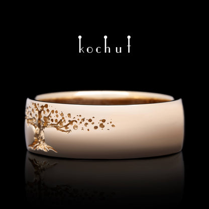 Baum des Lebens — Ehering aus Rotgold