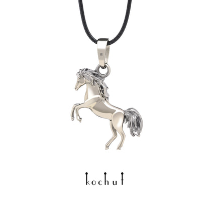 Mustang — Anhänger aus Weißgold, beschichtet mit schwarzem Rhodium