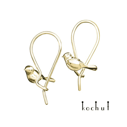 Vögel — Ohrringe aus Gelbgold