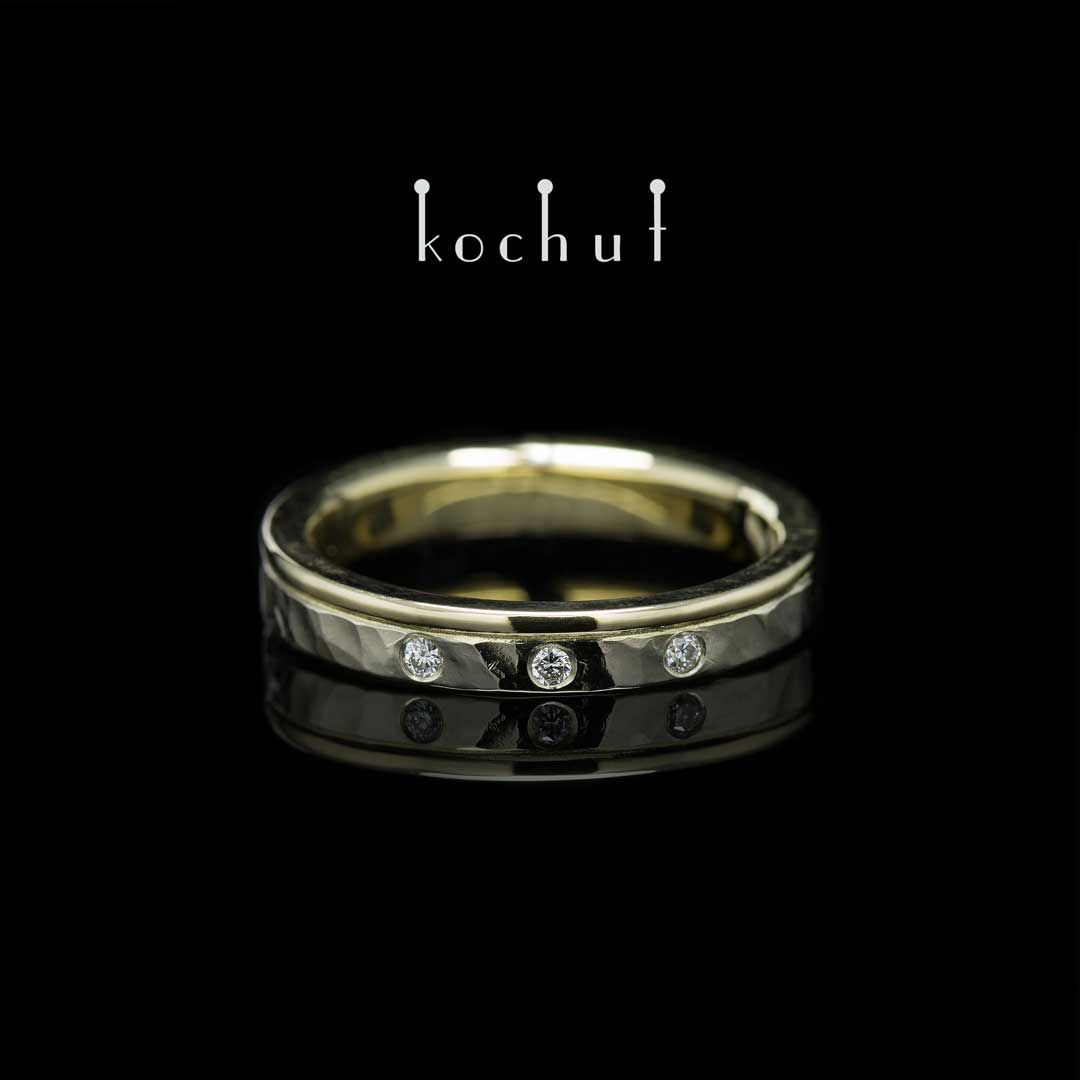 Memoria — Ehering aus Weißgold, Gelbgold und Diamanten