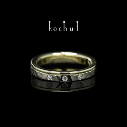 Memoria — Ehering aus Weißgold, Gelbgold und Diamanten