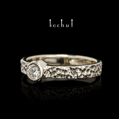 Der Weg des Lebens — Weißgold-Verlobungsring mit Diamant
