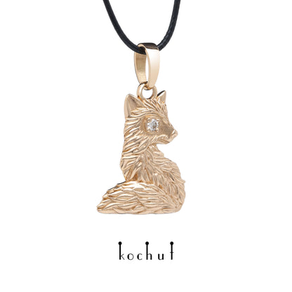 Kleiner Fuchs — Anhänger aus Rotgold mit einem Diamanten