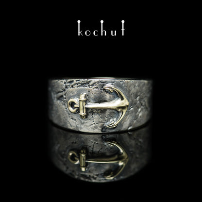 Sea Luck — Ring aus Weiß- und Gelbgold, mit schwarzem Rhodium überzogen