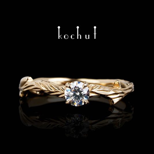 März Zweig — Rotgold-Verlobungsring mit Diamant