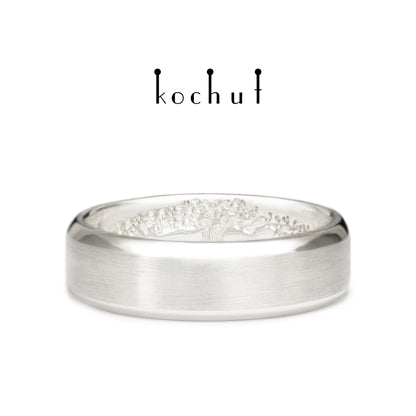 Lebensbaum: Stiele — matte silberne Ring