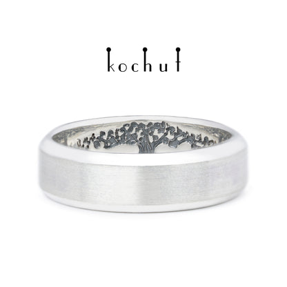 Lebensbaum: Stiele — Ring aus oxidiertem Silber