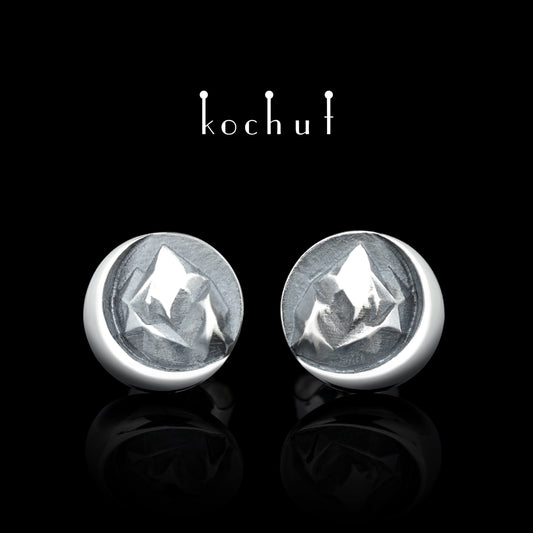 Peaks of Love — Ohrringe aus oxidiertem Silber