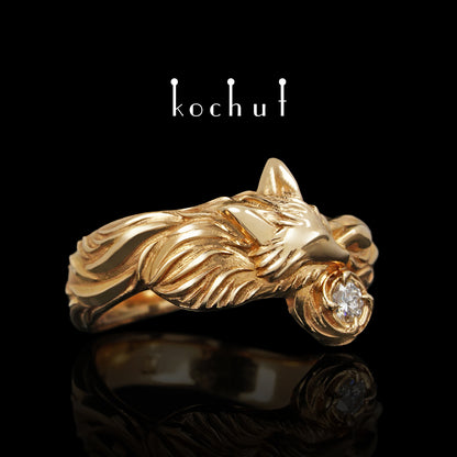 Kleiner Fuchs — ein Ring aus Rotgold mit einem Diamanten