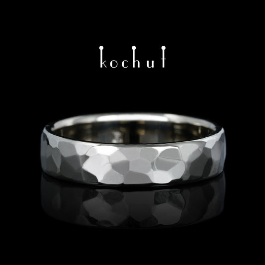 Licht — Ehering aus Weißgold, überzogen mit weißem Rhodium