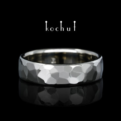 Licht — Ehering aus Weißgold, platinbeschichtet mit weißem Rhodium