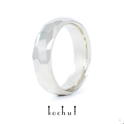 Licht — Ehering aus Weißgold, platinbeschichtet mit weißem Rhodium