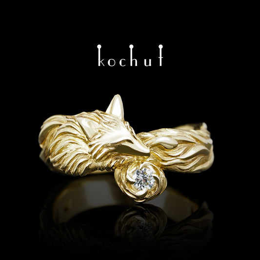 Kleiner Fuchs — Ring aus Gelbgold mit Diamant