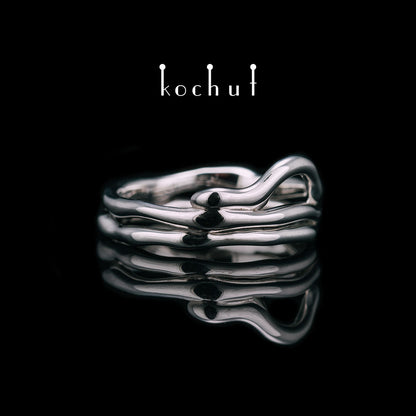 Haarnadelkurve — Weißgoldring mit Weißrhodium