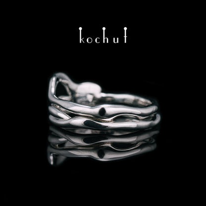 Haarnadelkurve — Weißgoldring mit Weißrhodium