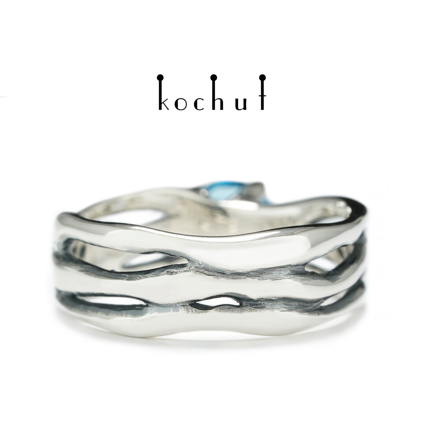 Mein Stern — Ring aus oxidiertem Silber mit Topas