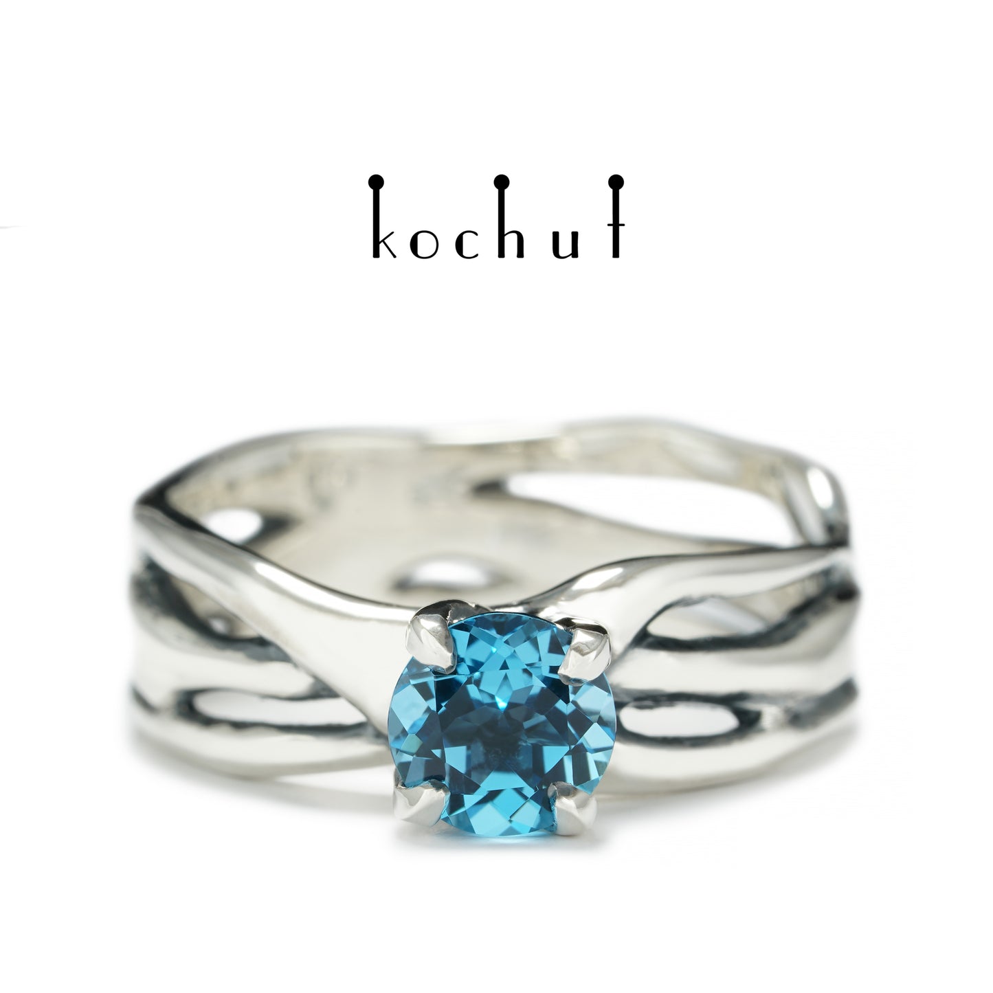 Mein Stern — Ring aus oxidiertem Silber mit Topas