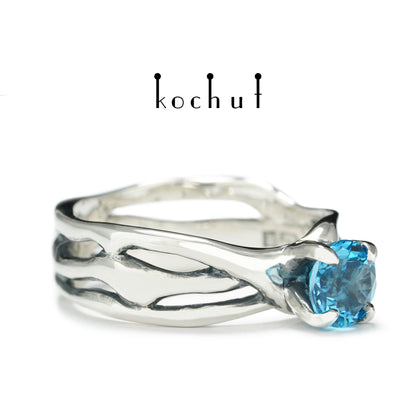 Mein Stern — Ring aus oxidiertem Silber mit Topas