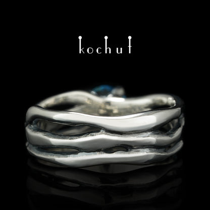 Mein Stern — Ring aus oxidiertem Silber mit Topas