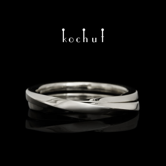 Mobius-Band: Gegengewicht — Ring aus Weißgold, überzogen mit weißem Rhodium