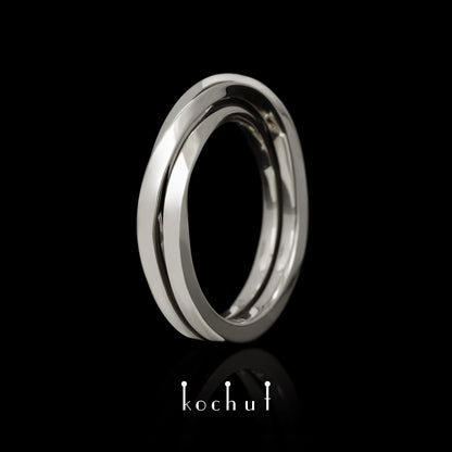 Mobius-Band: Gegengewicht — Ring aus Weißgold, überzogen mit weißem Rhodium