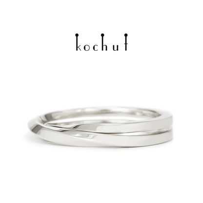 Mobius-Band: Gegengewicht — Ring aus Weißgold, überzogen mit weißem Rhodium