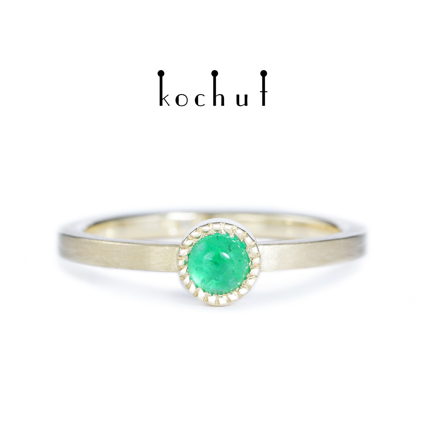 Erde — Ring aus Gelbgold mit Smaragd