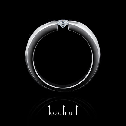 Illusion — Verlobungsring aus Weißgold mit Diamant, beschichtet mit weißem Rhodium