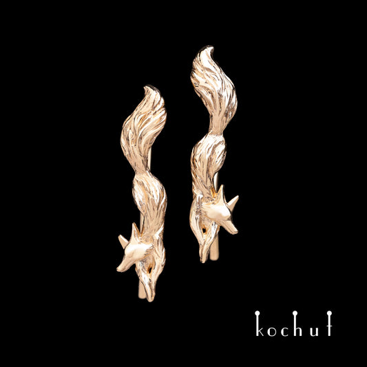 Füchse — Ohrklemmen aus Rotgold