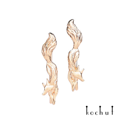 Füchse — Ohrklemmen aus Rotgold