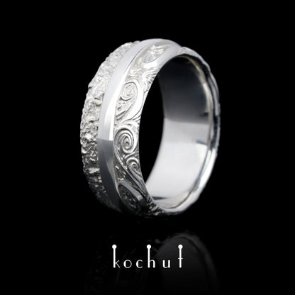 In Freude und Leid — Silberhochzeitssring mit weißem Rhodium überzogen