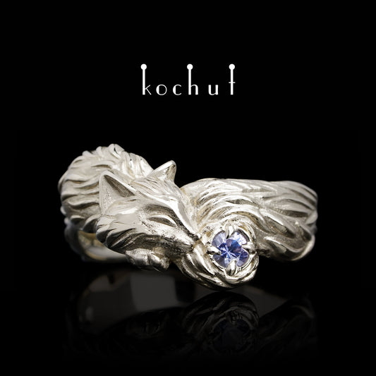 Kätzchen — Saphir-Weißgoldring