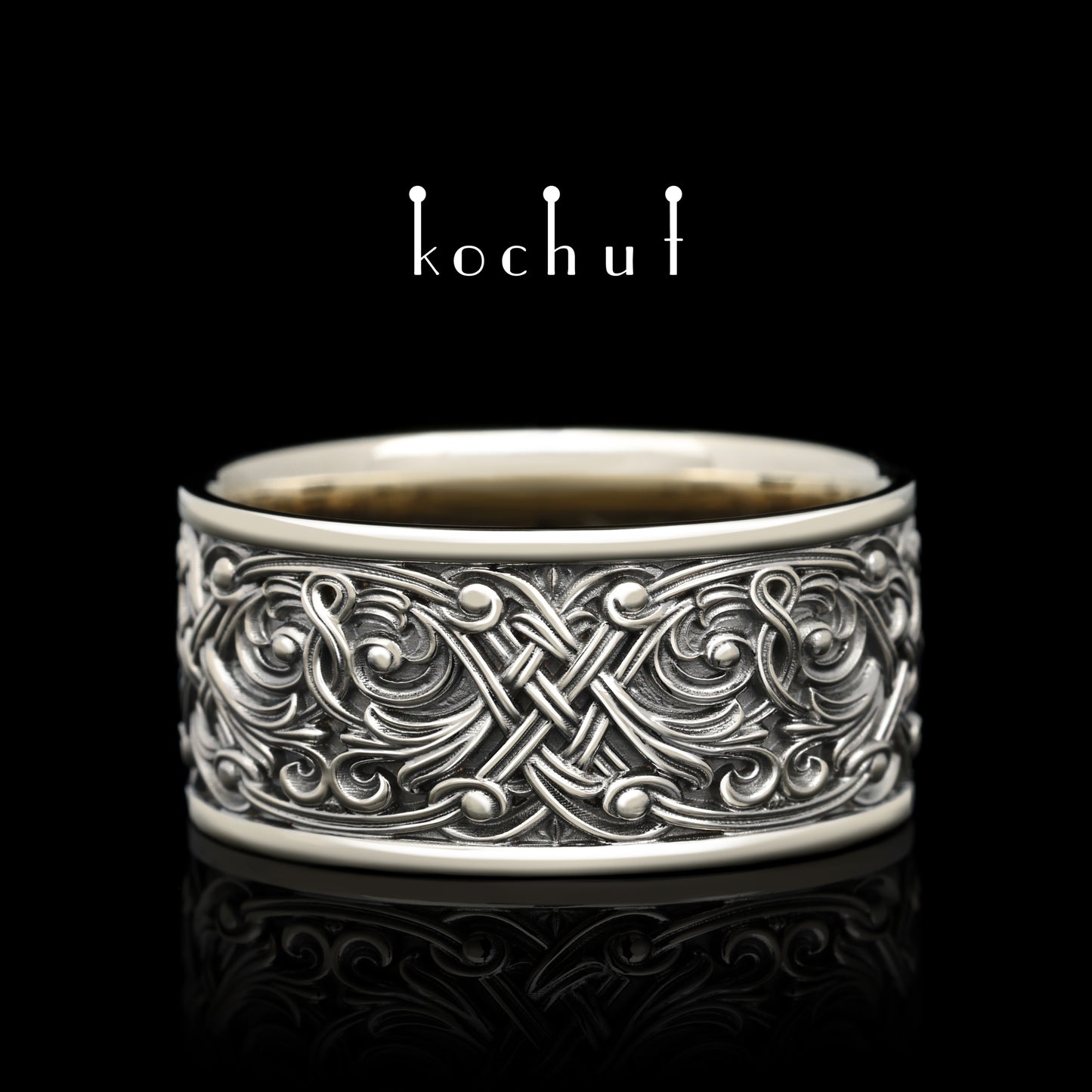 Venetian Night — Ehering aus Weißgold, überzogen mit schwarzem Rhodium