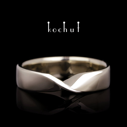 Mobius-Band: breit — Ehering aus Palladium-Gold