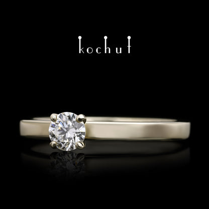 Unschuld — Verlobungsring aus Weißgold mit Diamant