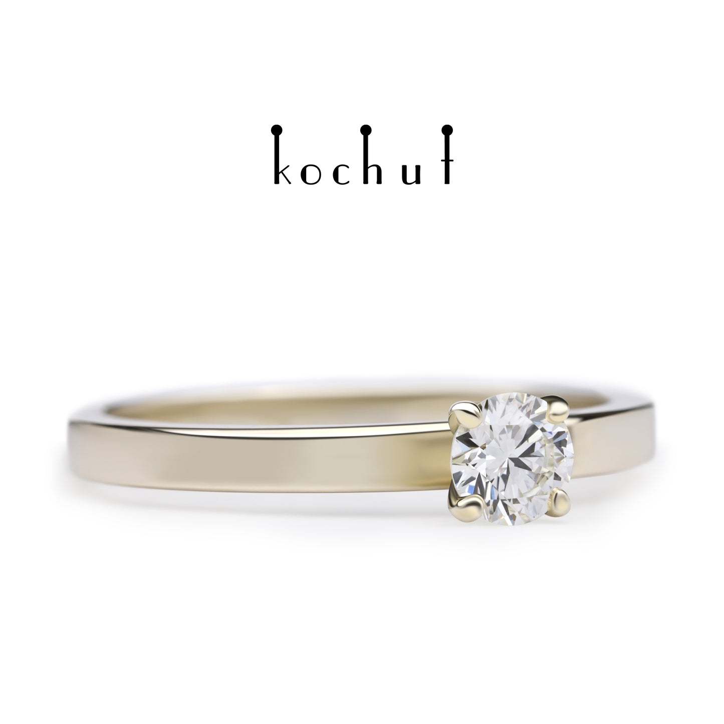 Unschuld — Verlobungsring aus Weißgold mit Diamant