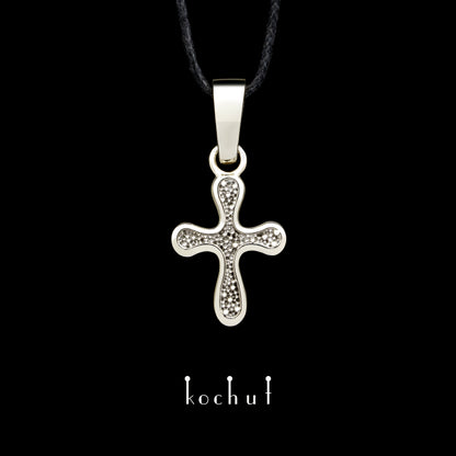 Tau des Liebes — Kreuz aus Weißgold mit einer Beschichtung aus schwarzem Rhodium