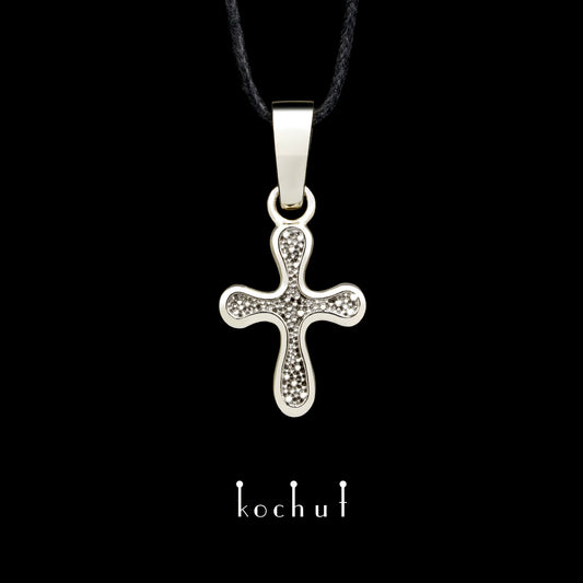 Tau des Liebes — Kreuz aus Weißgold mit einer Beschichtung aus schwarzem Rhodium